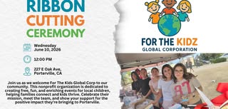 Ribbon Cutting Ceremony sponsored by For The Kids Global Corp