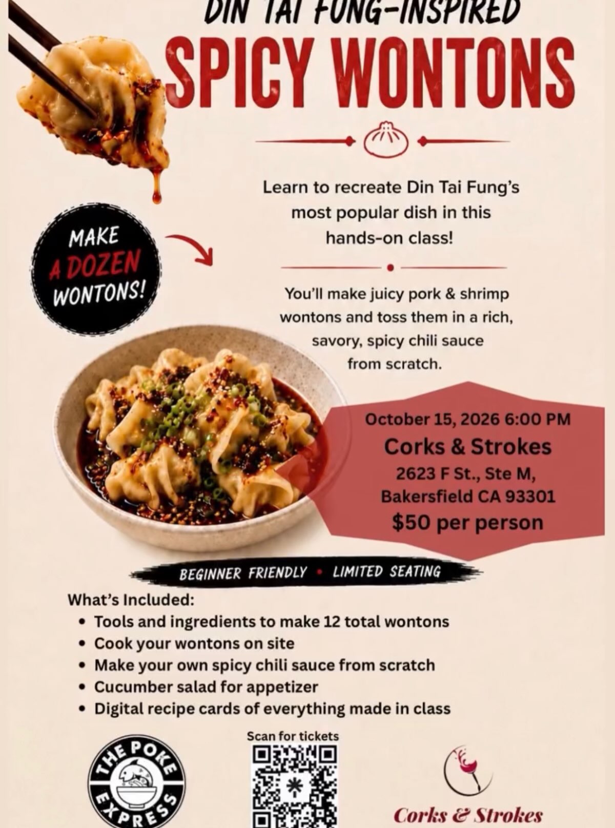 Din Tai Fung-Inspired Spicy Wontons Class