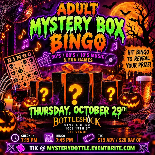 Adult Mystery Box Bingo - BottleShock Wine & Brew