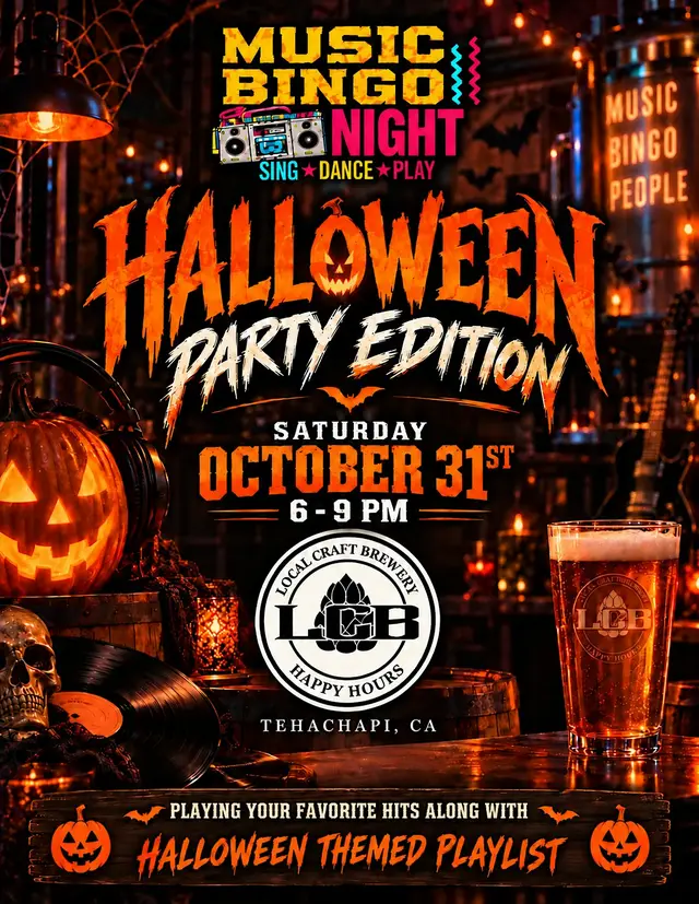 Halloween Party Music Bingo Night @ Local Craft Brewery Tehachapi